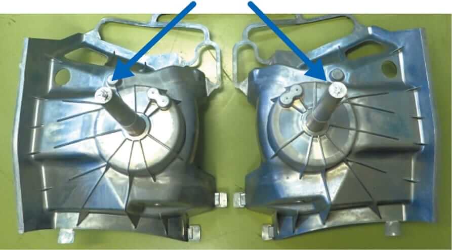 Shock towers produced by the HiGF method (2 pieces per injection)